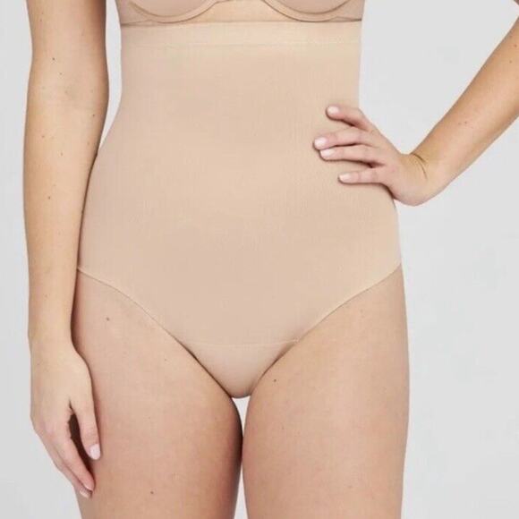 Assets Spanx Women's High Waisted Thong Shapewear Nude Size XL - Picture 1 of 5